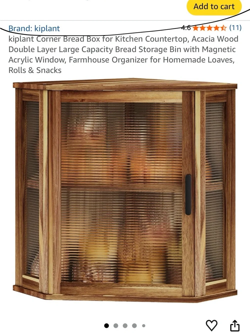 Wood Tone Corner Cabinet with Ribbed Glass Door